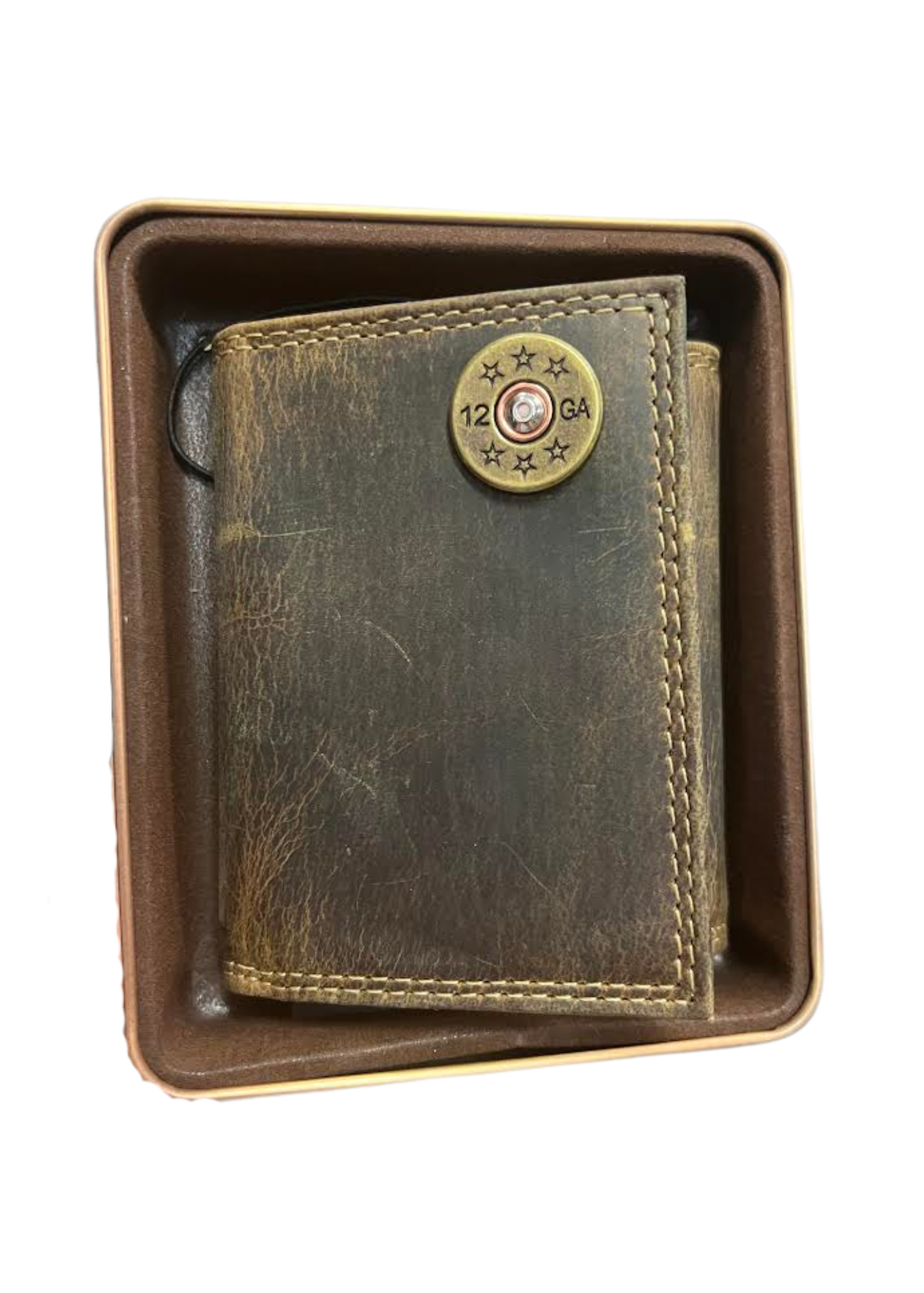 VINTAGE TAN TRIFOLD-SHOT SHELL