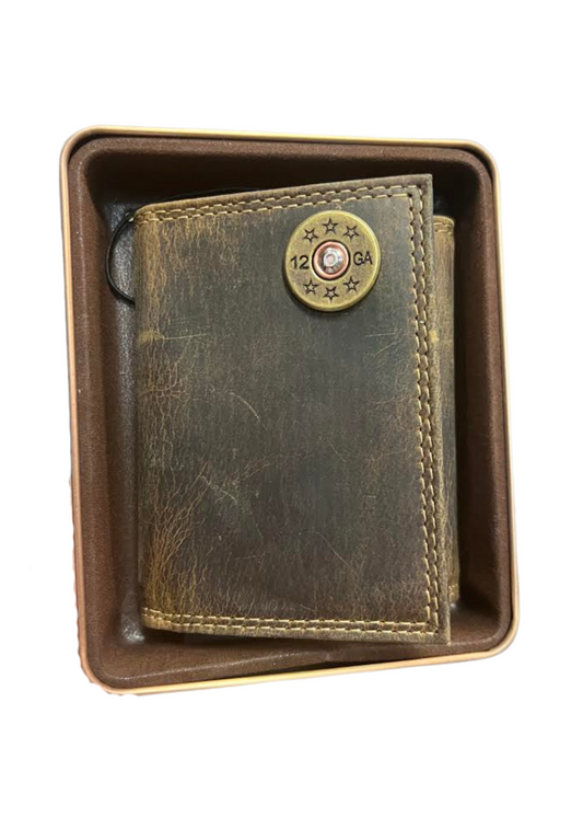 VINTAGE TAN TRIFOLD-SHOT SHELL