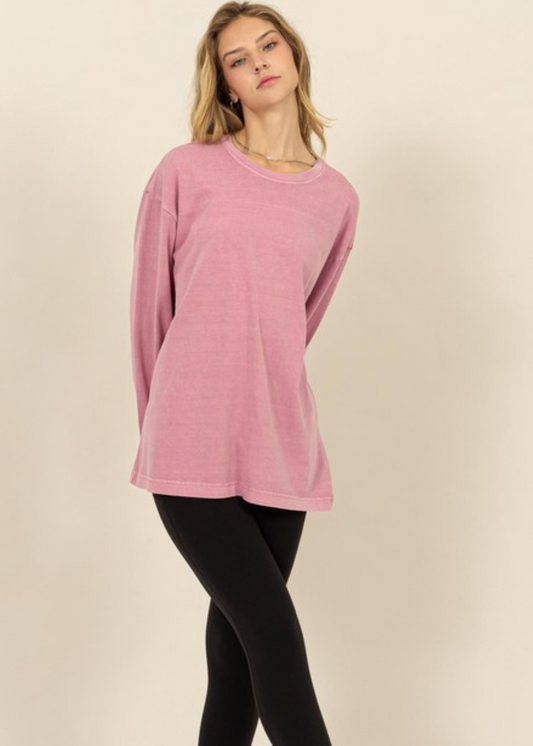 MABEL OVERSIZED TOP- ROSE PINK