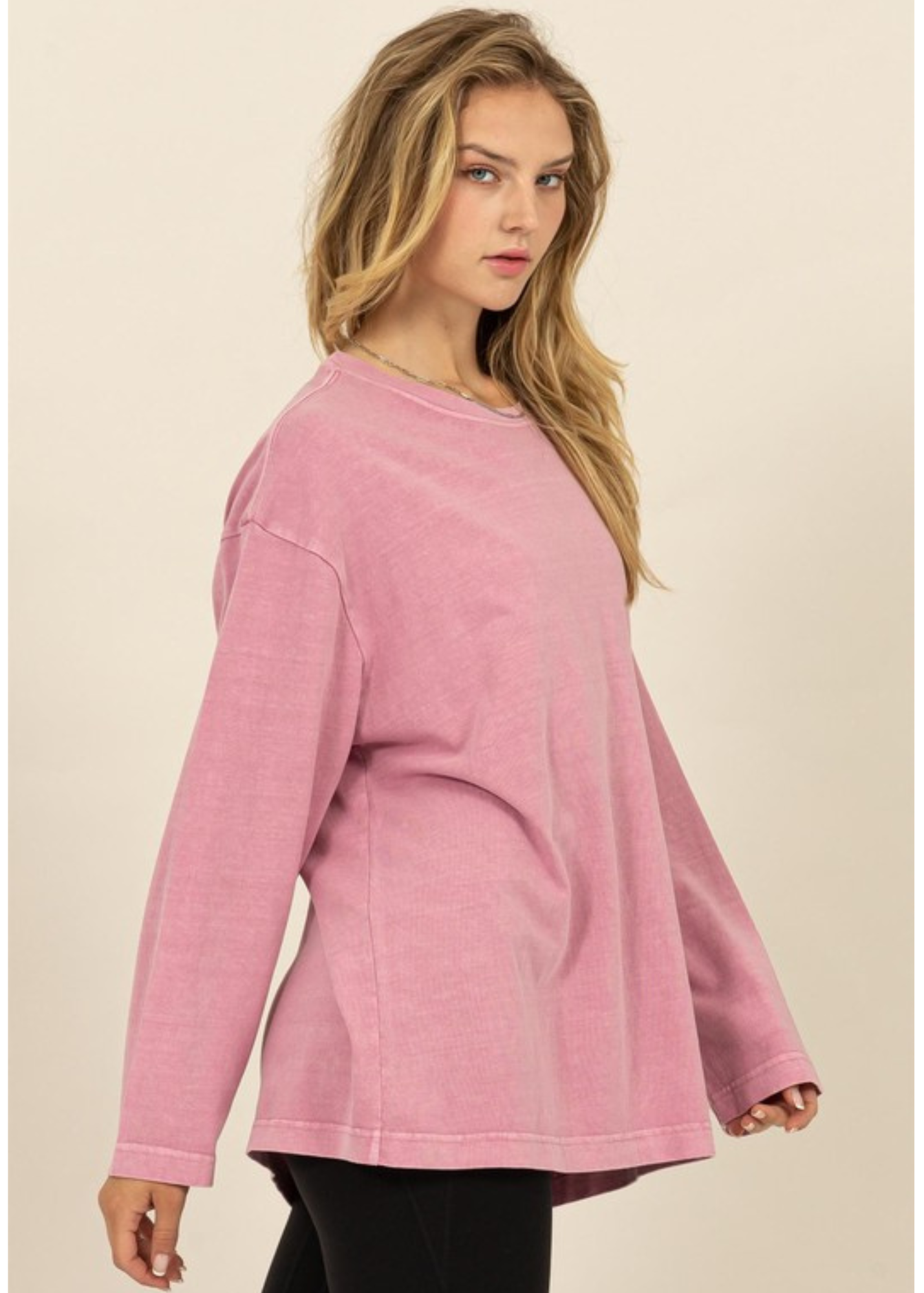 MABEL OVERSIZED TOP- ROSE PINK