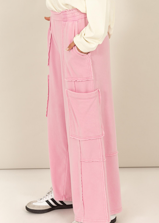 REANA OVERSIZED SWEATPANTS-ROSE PINK