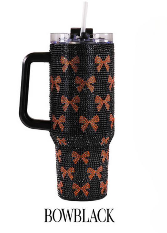 BOW BLACK : SEQUIN TUMBLER