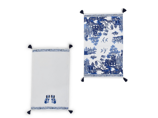 Chinoiserie Blue & White Dish Towels