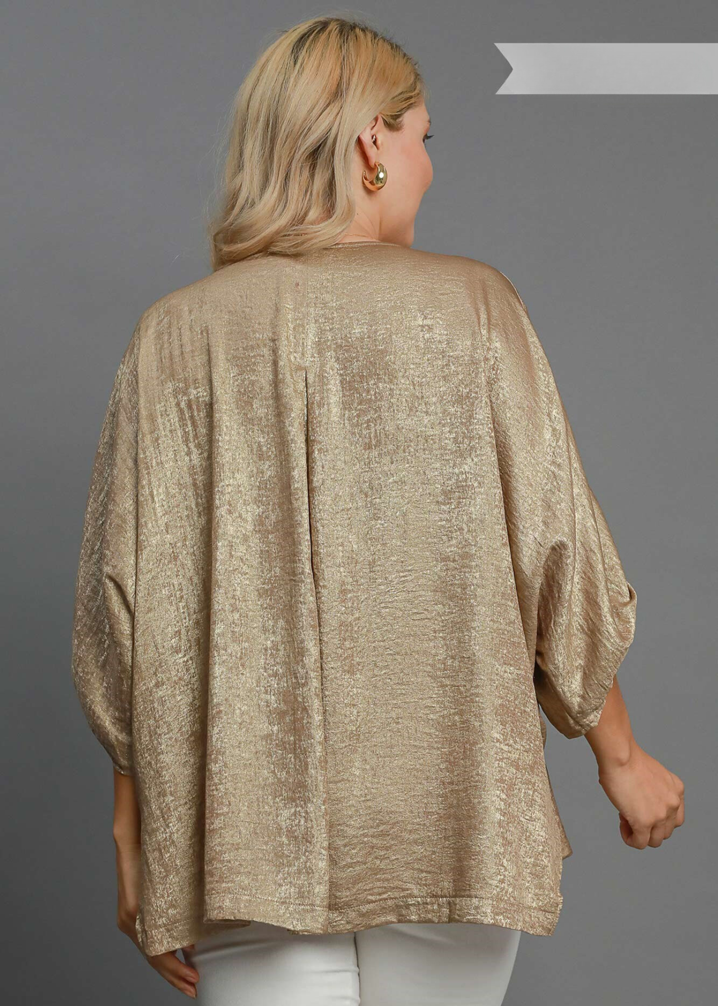 MACY OVERSIZED  METALLIC  TOP:   GOLD
