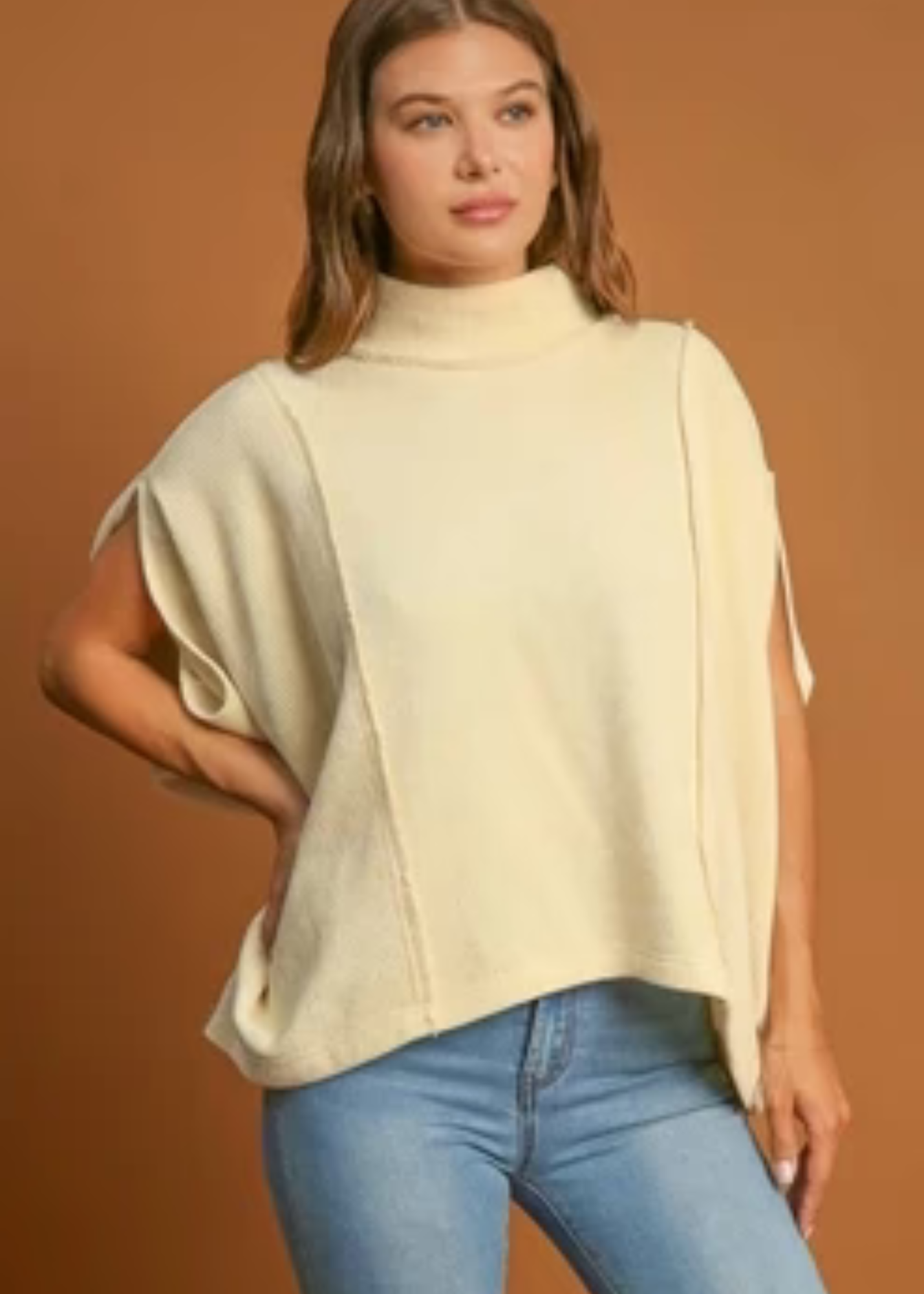 COMFORT KNIT PULLOVER TOP - CREAM