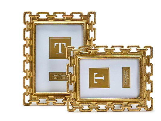 GOLD CHAIN S/2 PHOTO FRAME-4X6