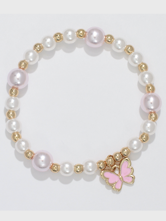 BRACELET-LITTLE LOVE PINK BUTTERFLY