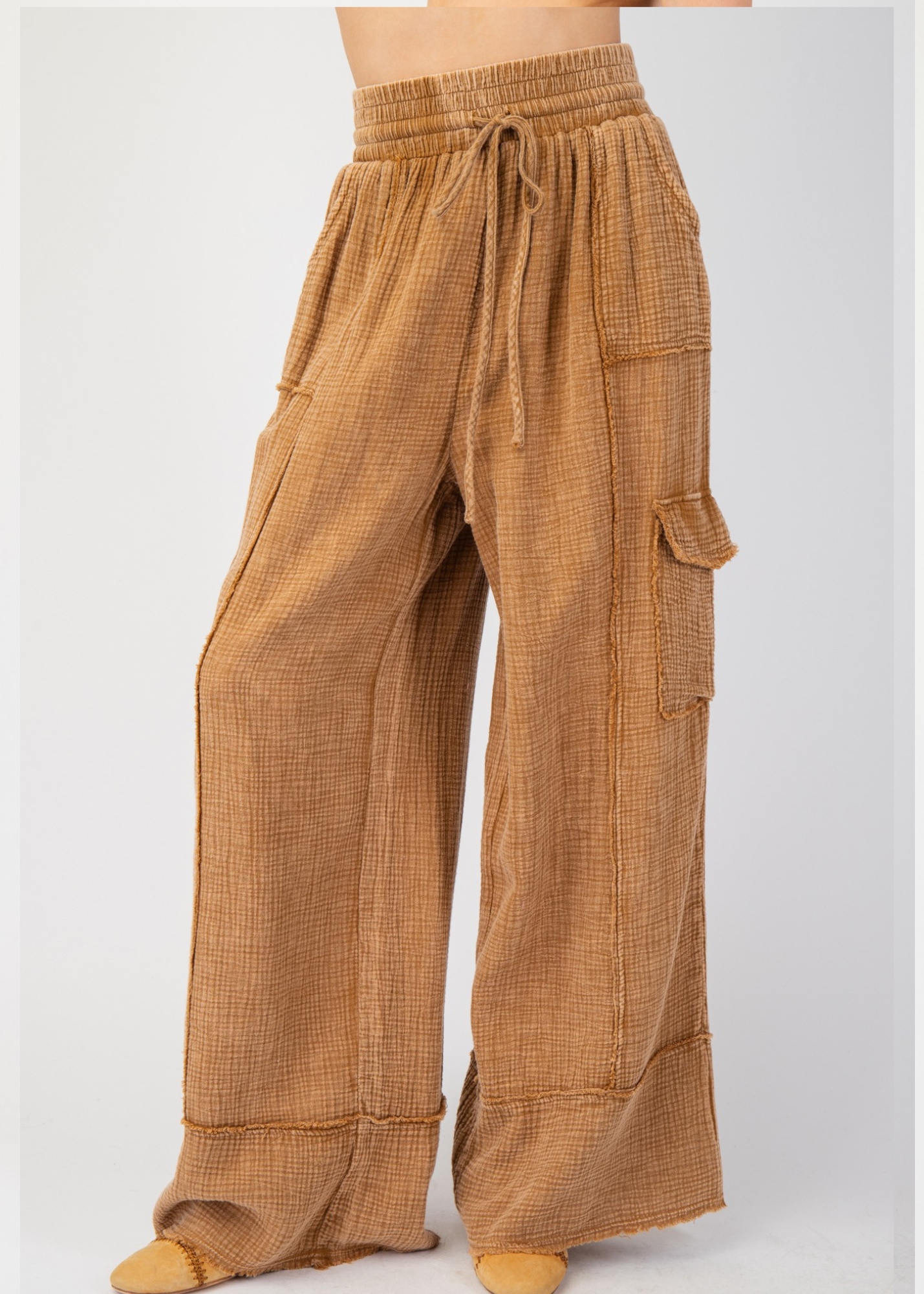 TERRY PANTS: CAMEL