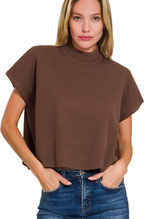 SELENE BOXY SWEATER : BROWN