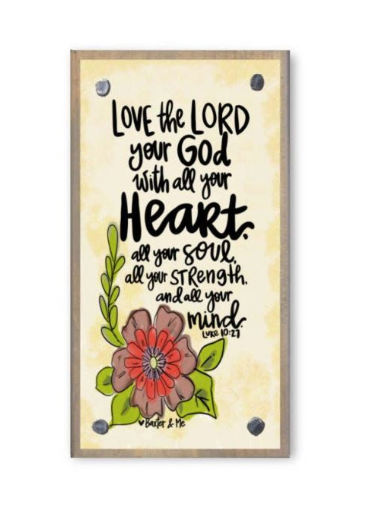 Love the Lord Your God Driftwood Happy Block