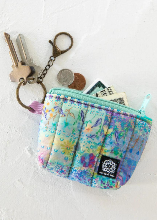 MINI PUFFY COIN PURSE KEY CLIP - BLUE