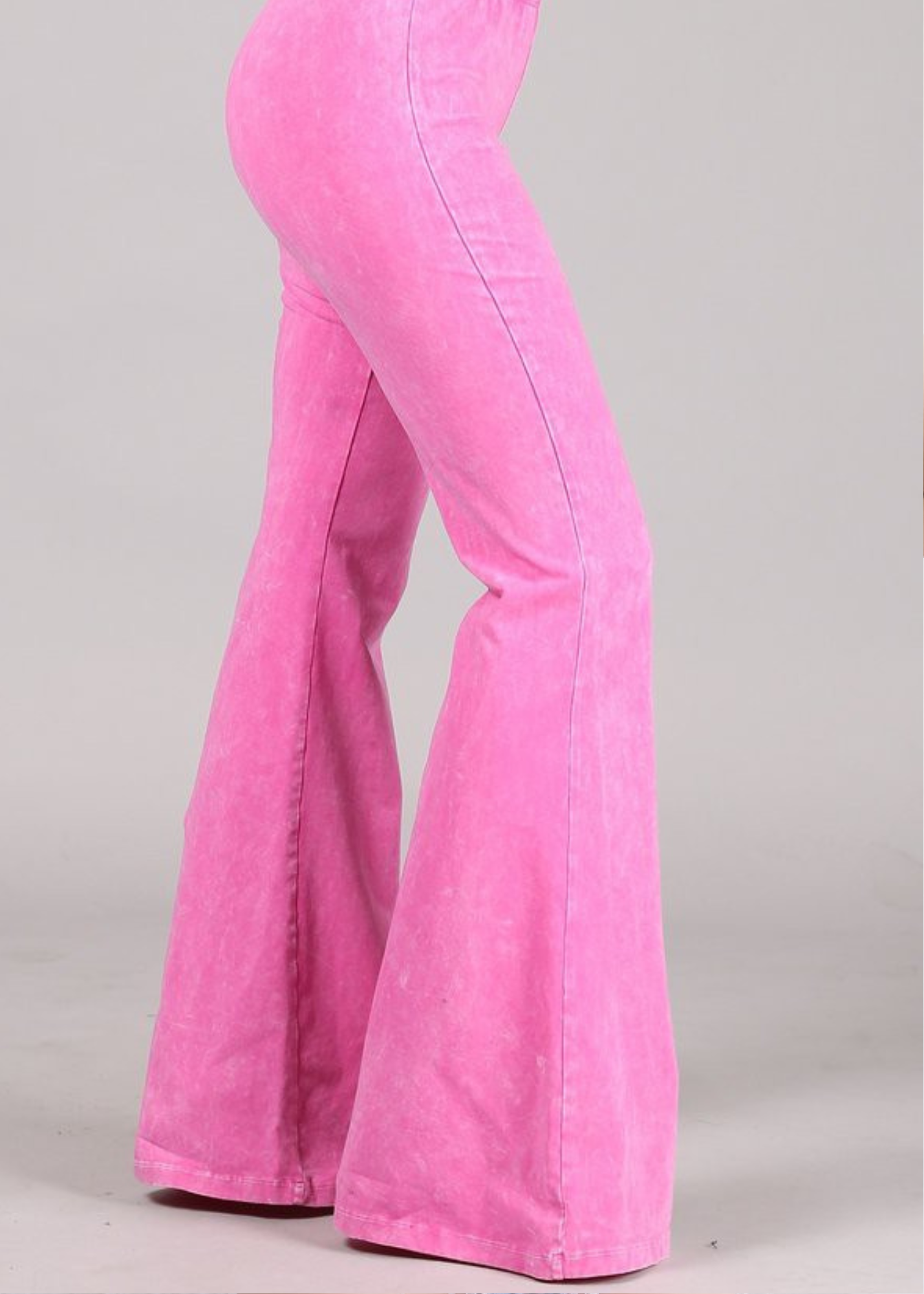 MINERAL WASH BELL BOTTOM - PINK: PLUS