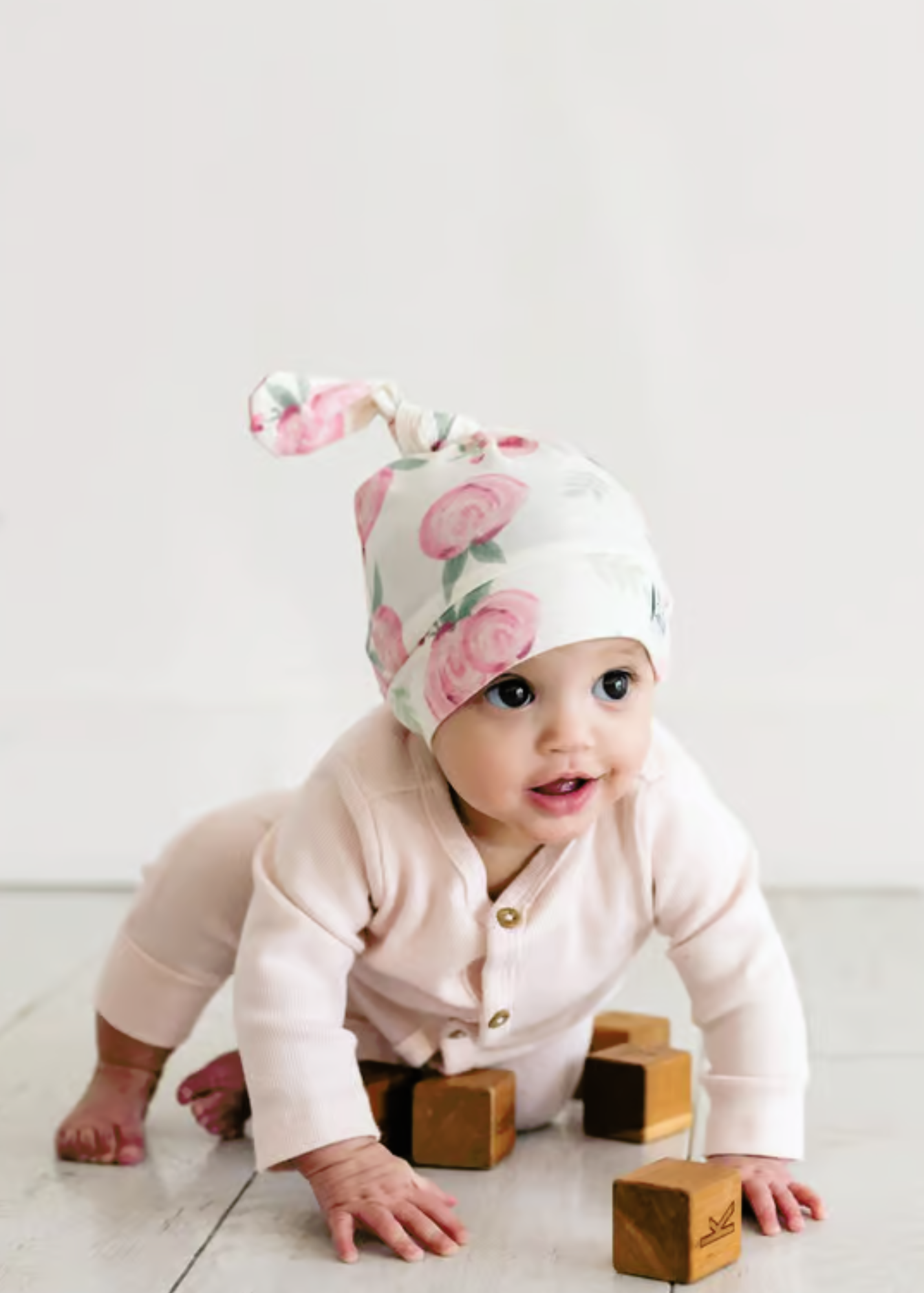 TOP KNOT HAT-GRACE : 5-18 MONTHS