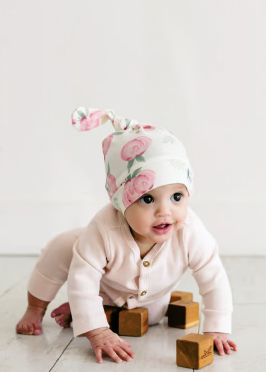 TOP KNOT HAT-GRACE : 5-18 MONTHS