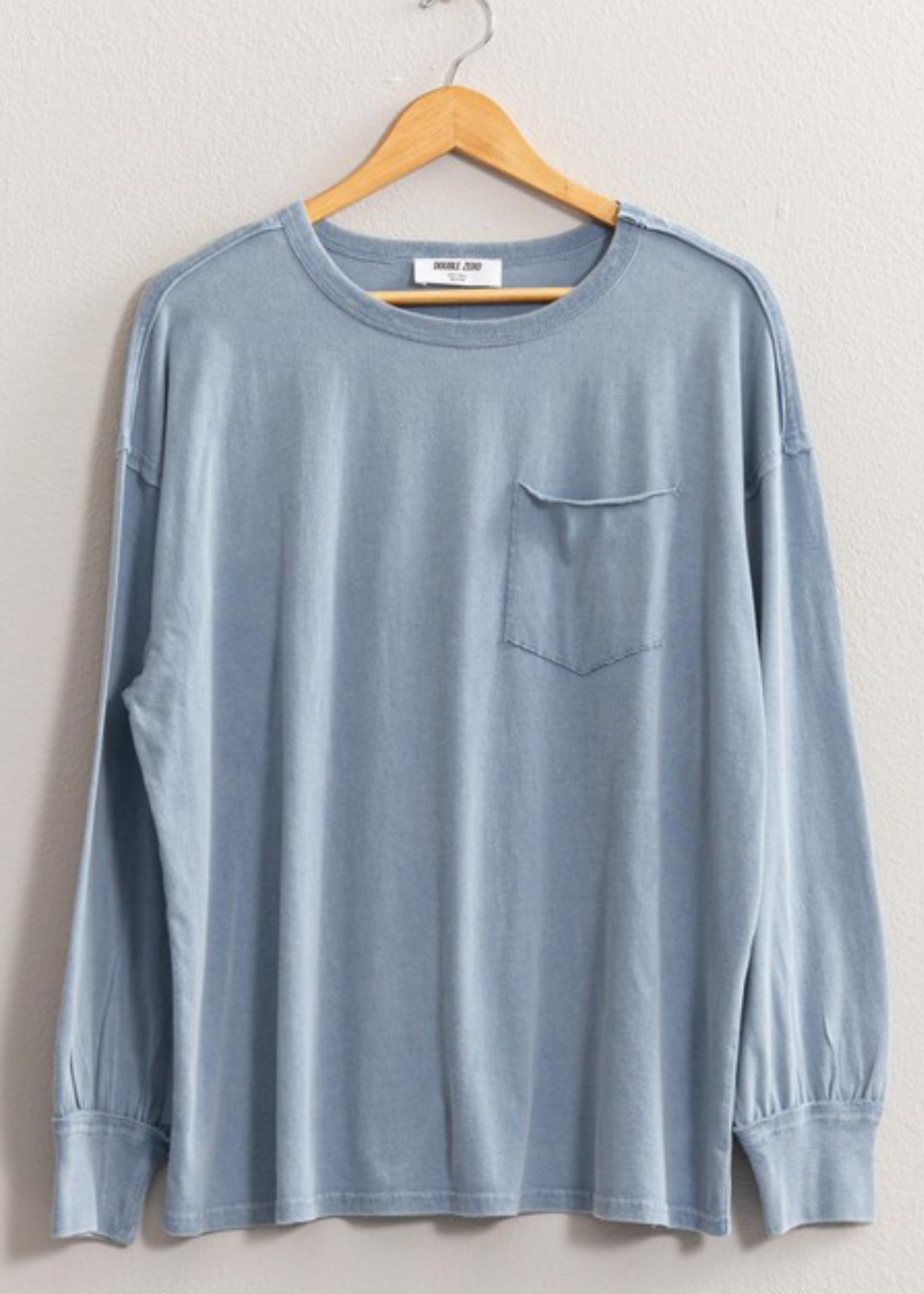 CAMI POCKET TEE- GRAY BLUE