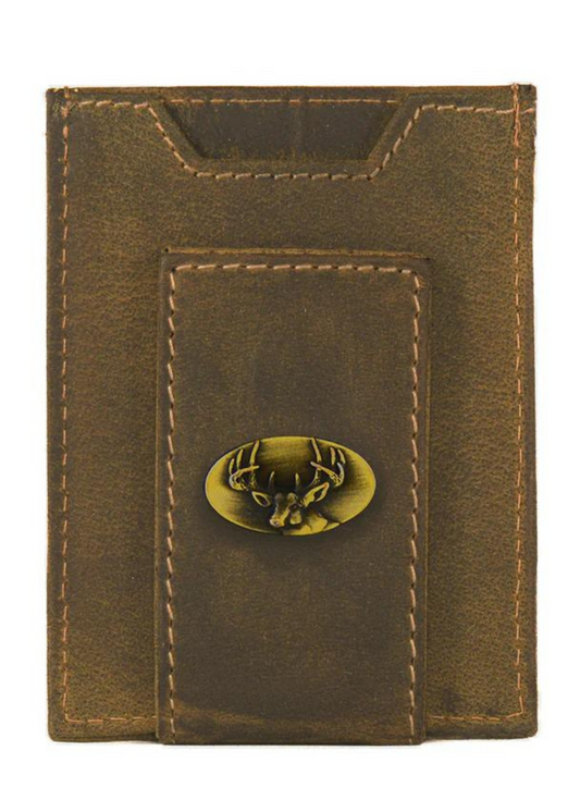 ANTIQUE BRN FRONT POCKET WALLET-BUCK