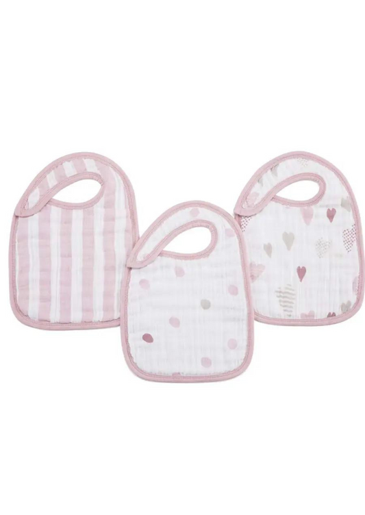 3 PACK SNAP BIBS-HEART BREAKER