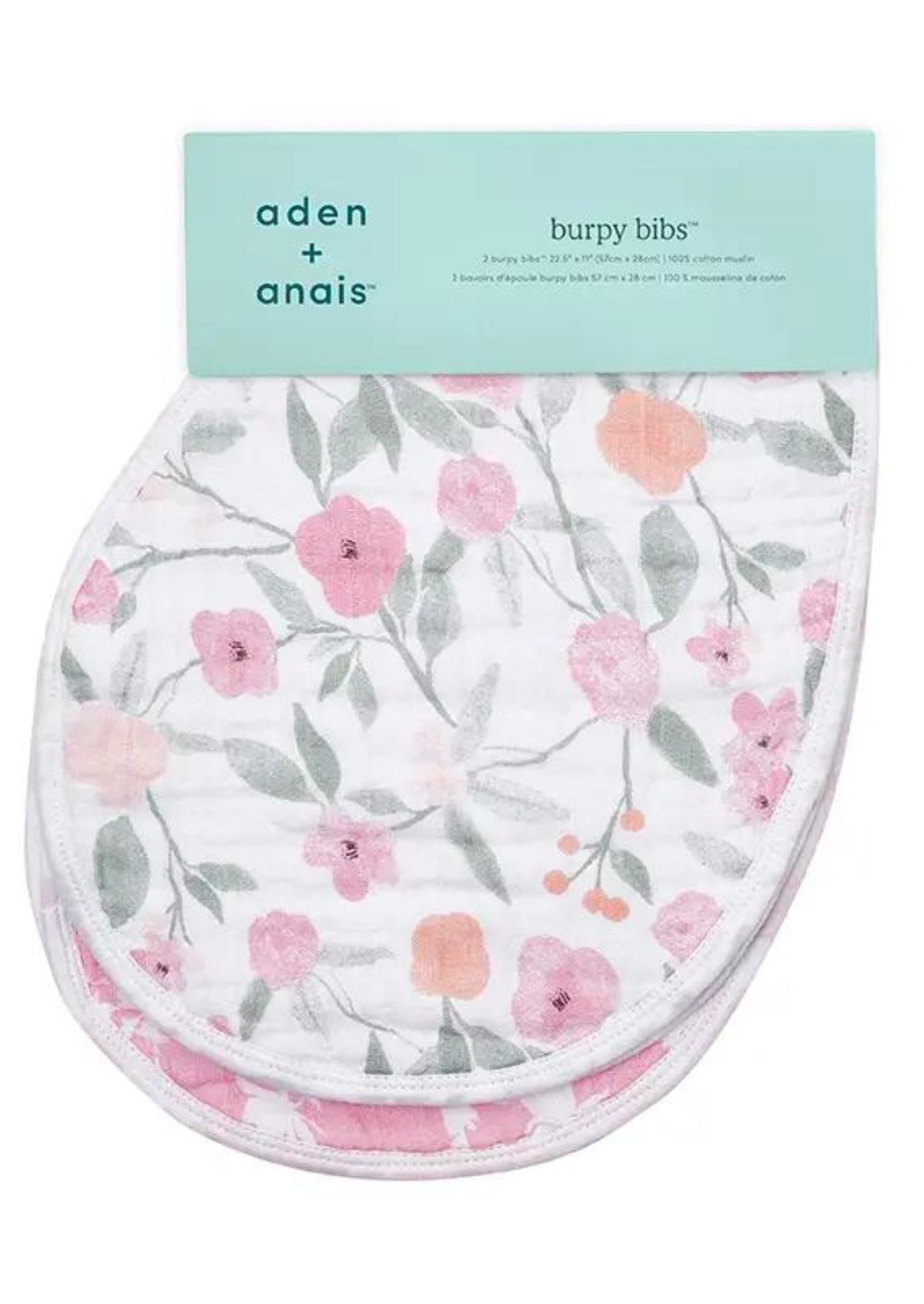 2 PACK BURPY BIBS-MA FLEUR