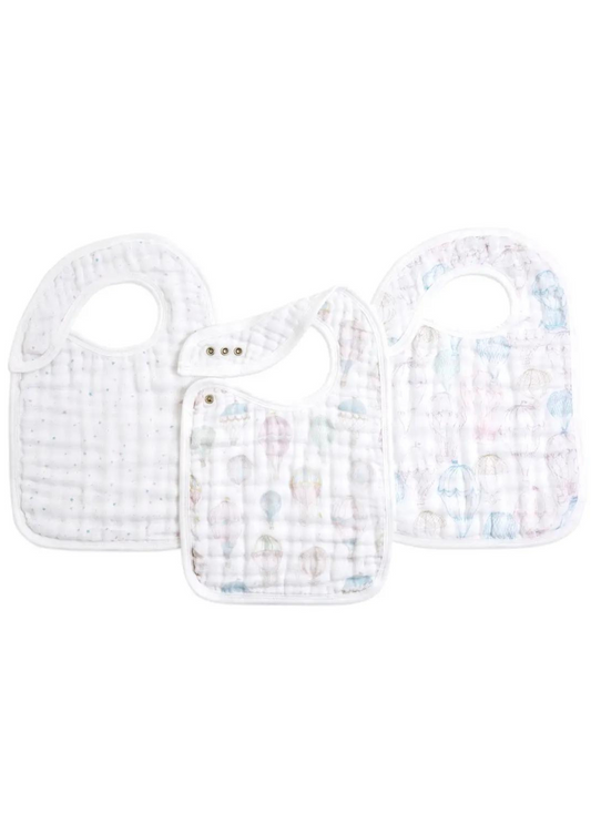 3-PACK SNAP BIBS-ABOVE THE CLOUDS