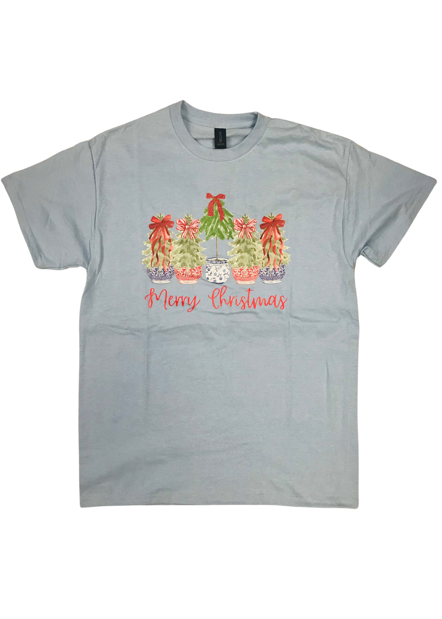 CHRISTMAS PLANT T-SHIRT-LIGHT BLUE