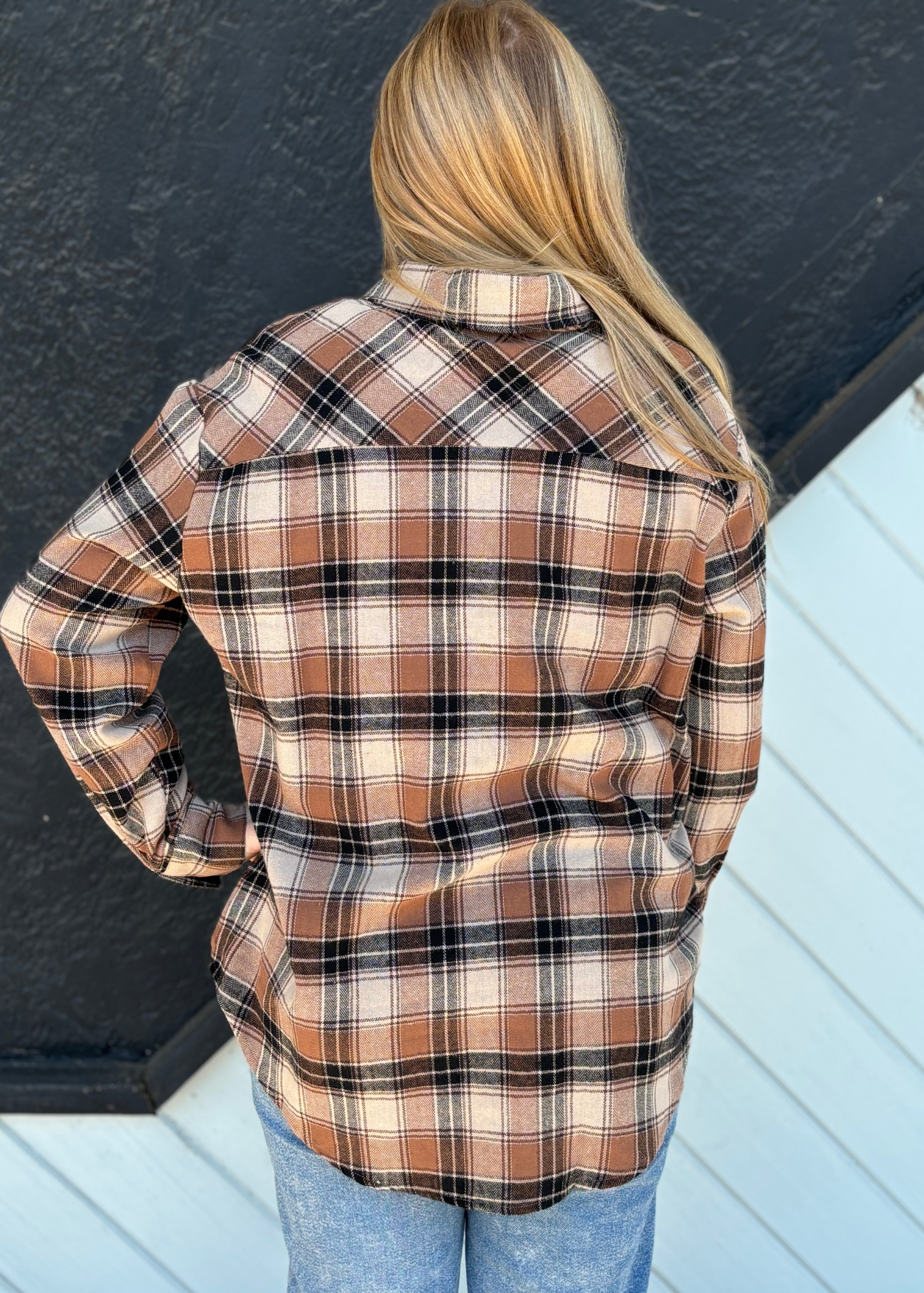 WILLOW LS WOVEN PLAID SHIRT-BROWN