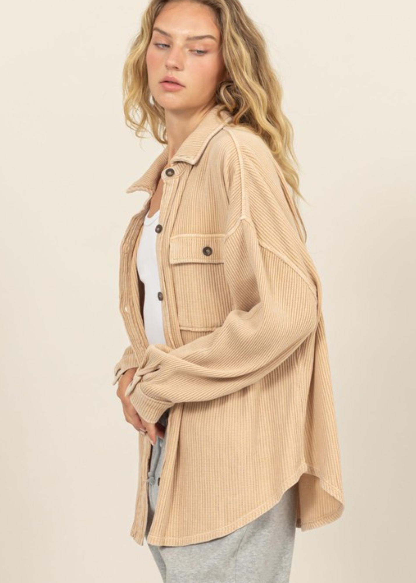 BROOKLYN OVERSIZED SHACKET-TAUPE