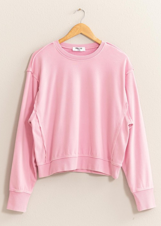 VERONICA CREWNECK SWEATSHIRT-ROSE PINK