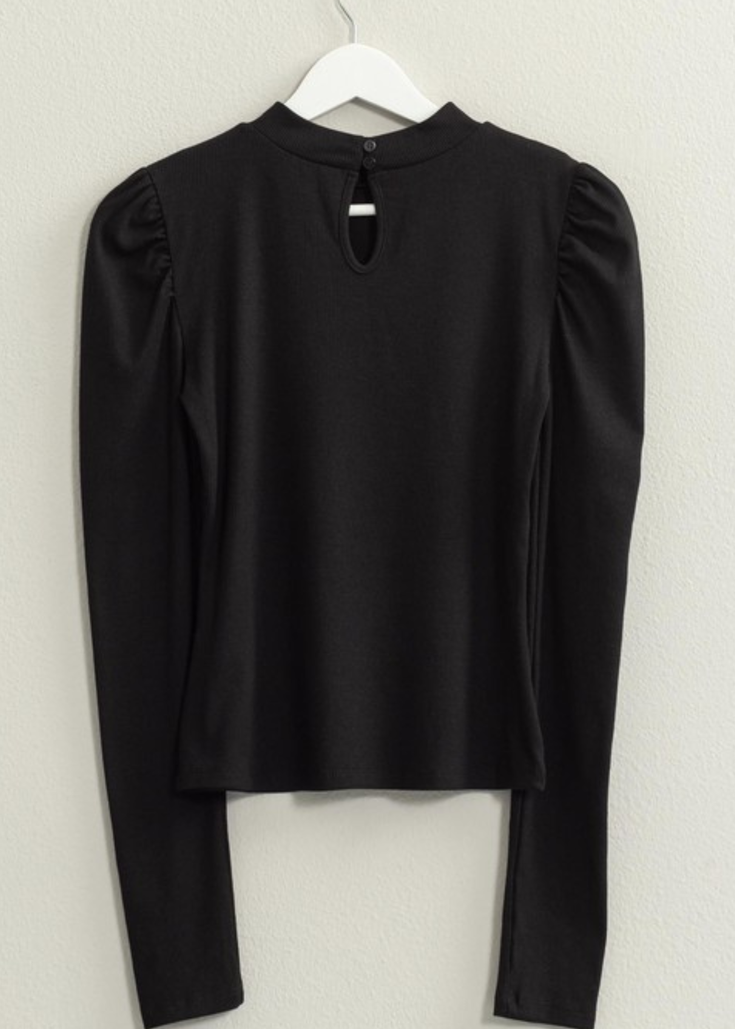 PUFFED REAGAN TOP- BLACK