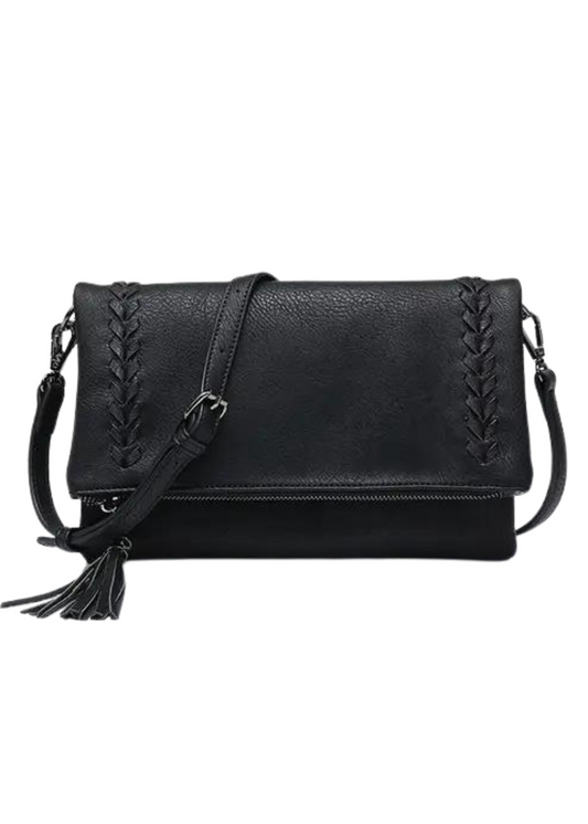 ISADORA WHIPSTITCH CROSSBODY-BLACK