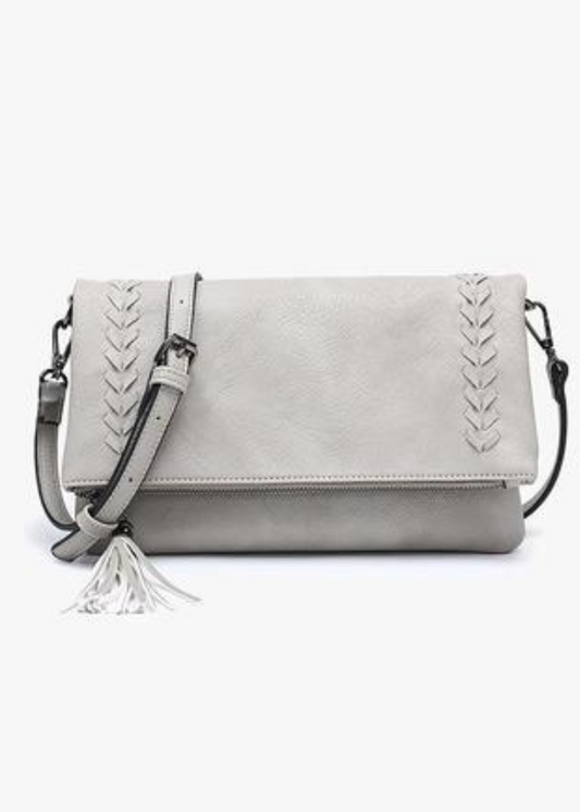 ISADORA WHIPSTITCH CROSSBODY-GUNMETAL