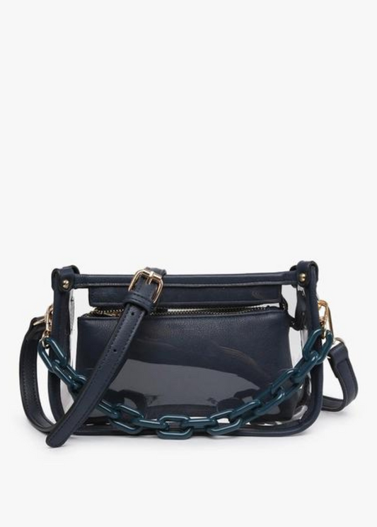 JESSICA CLEAR CROSSBODY-NAVY