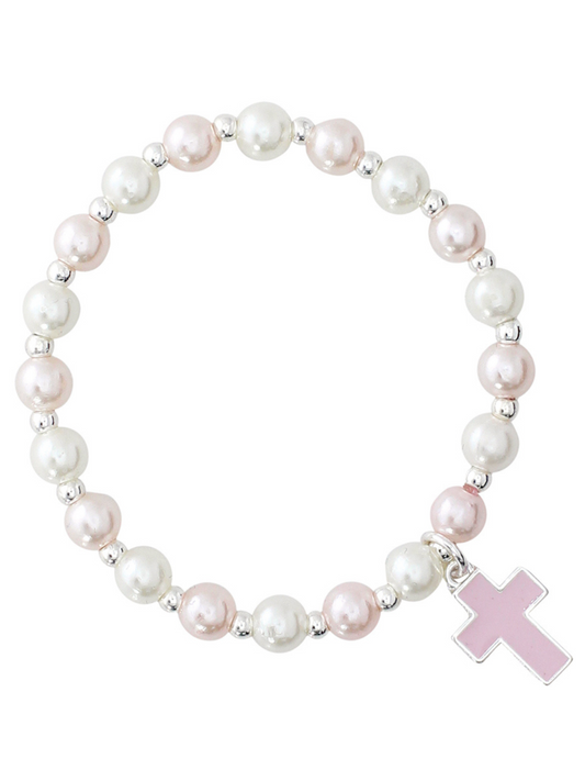 BRACELET-LITTLE LOVE PINK CROSS