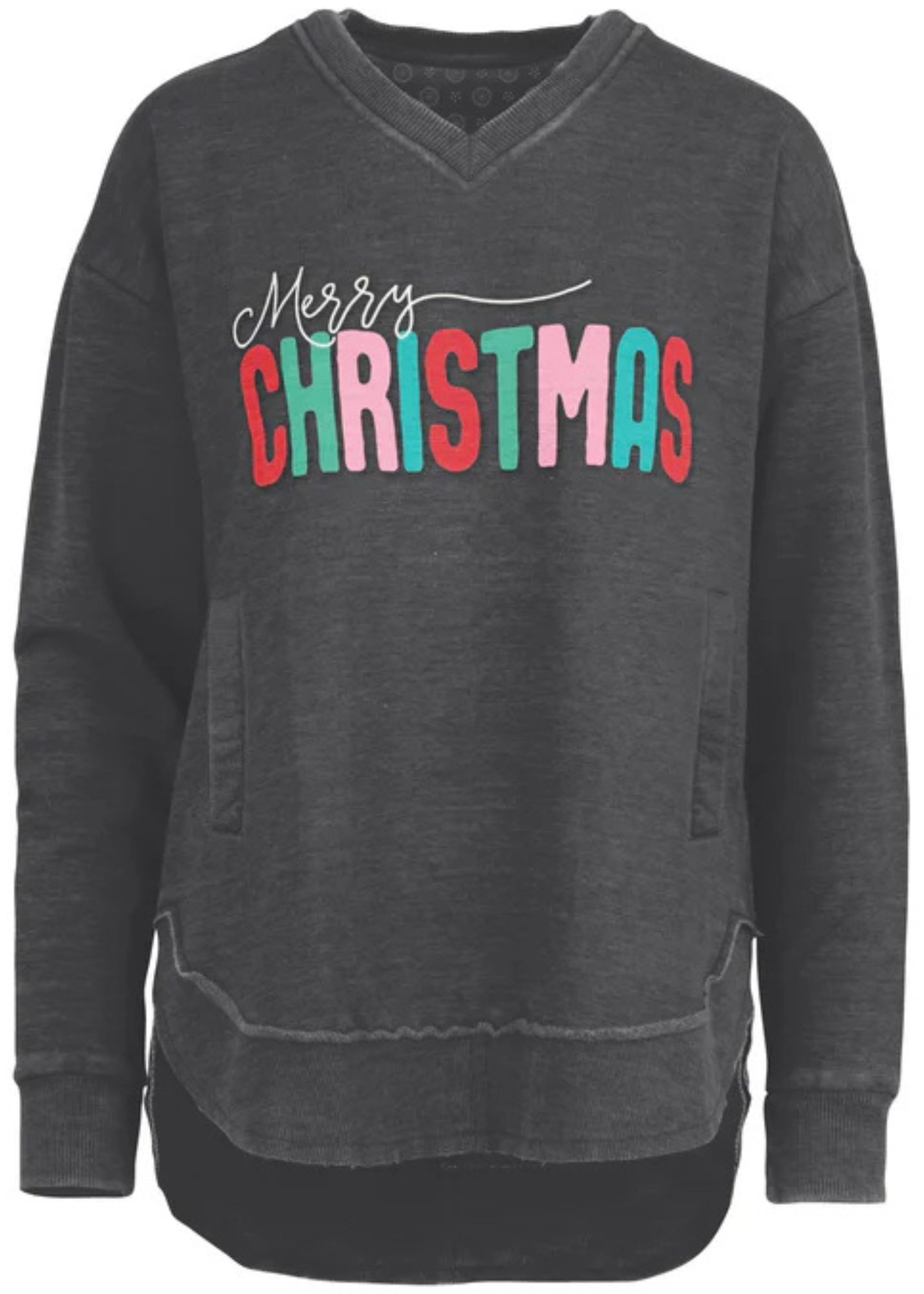 COLORFUL CHRISTMAS FLEECE-BLACK