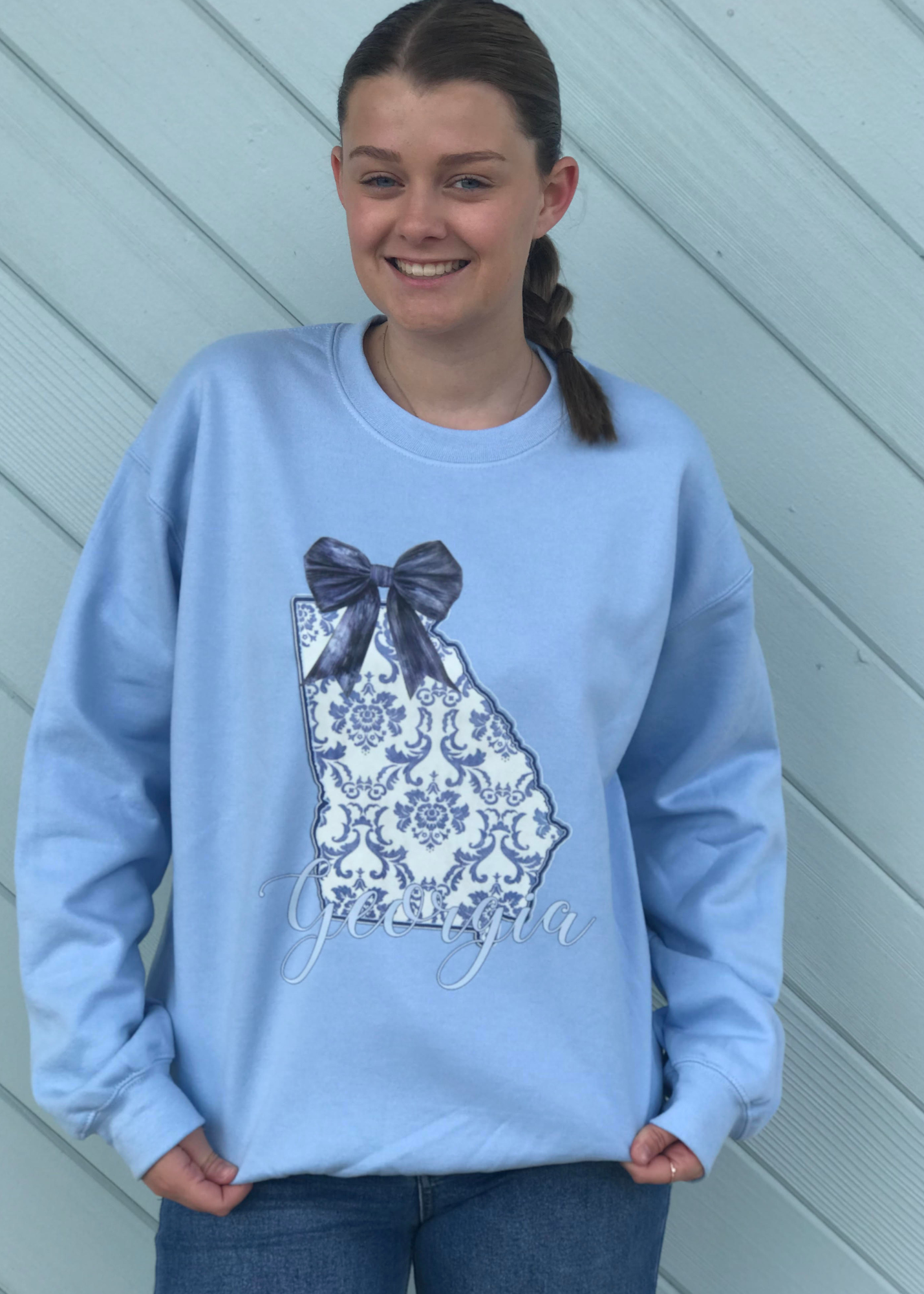 CHINO BOW GEORGIA SWEATSHIRT : BLUE