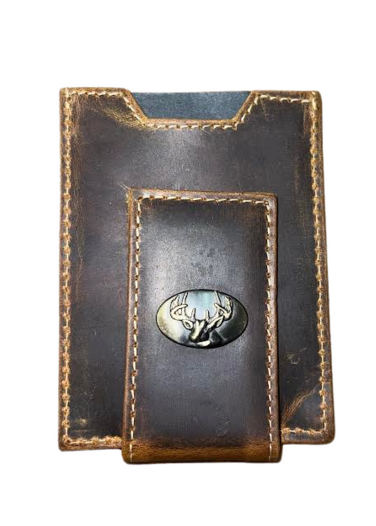 VINTAGE TAN FRONT POCKET WALLET - BRASS BUCK