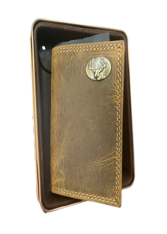 VINTAGE TAN TRIFOLD-BUCK