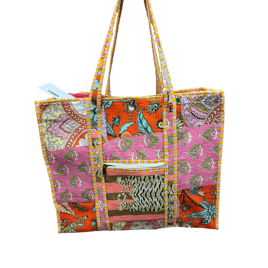 TOTE BAG - PINK ORANGE AND YELLOW