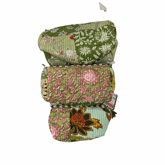 MAKEUP BAG - GREEN PATCH WORK