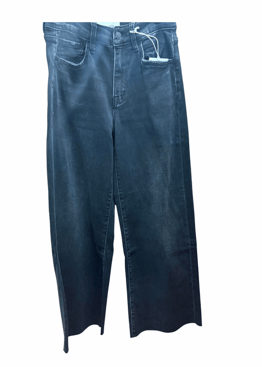 HIGH RISE CROP SLIM WIDE - BLACK