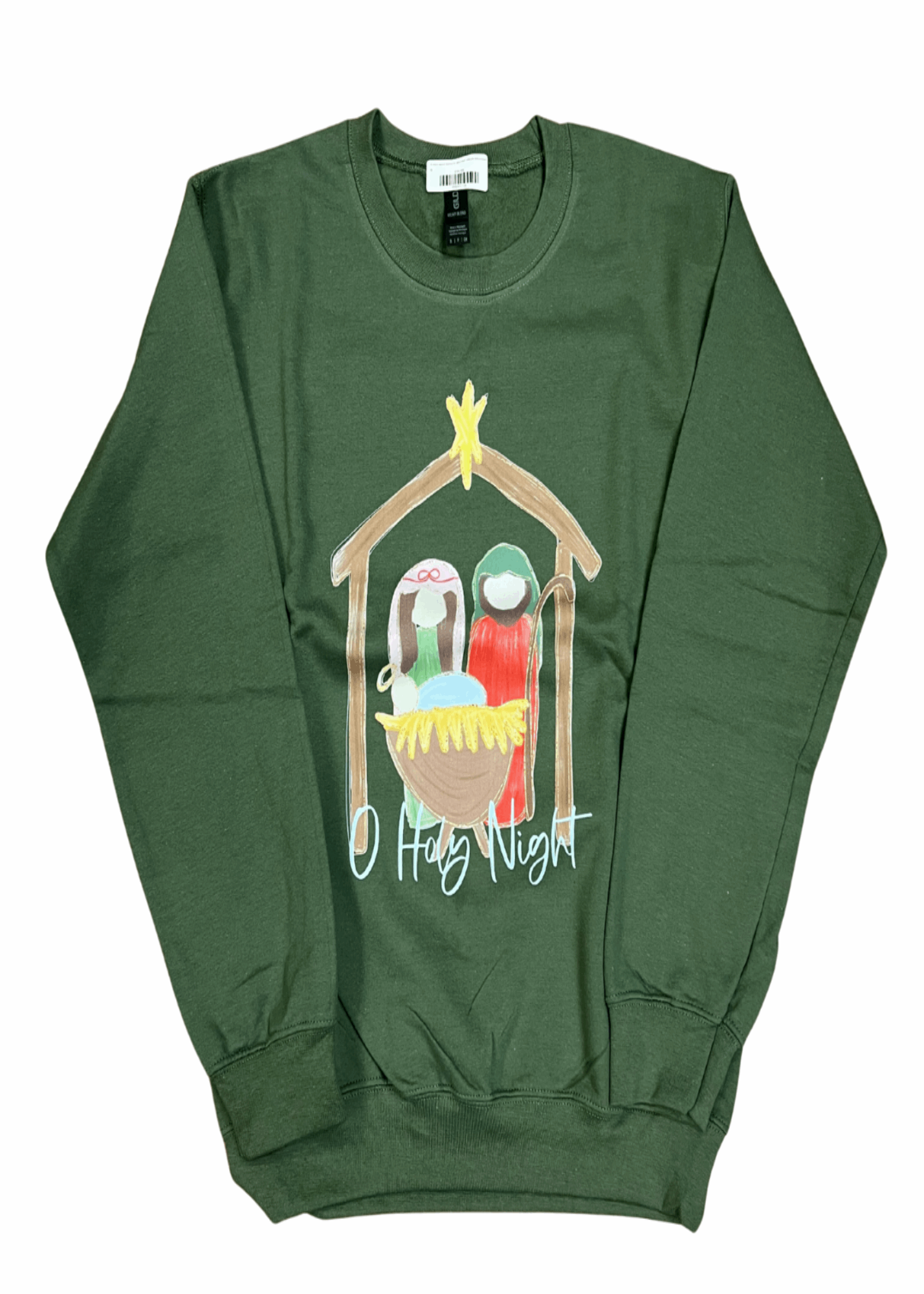 O HOLY NIGHT NATIVITY - MILITARY GREEN SWEATSHIRT