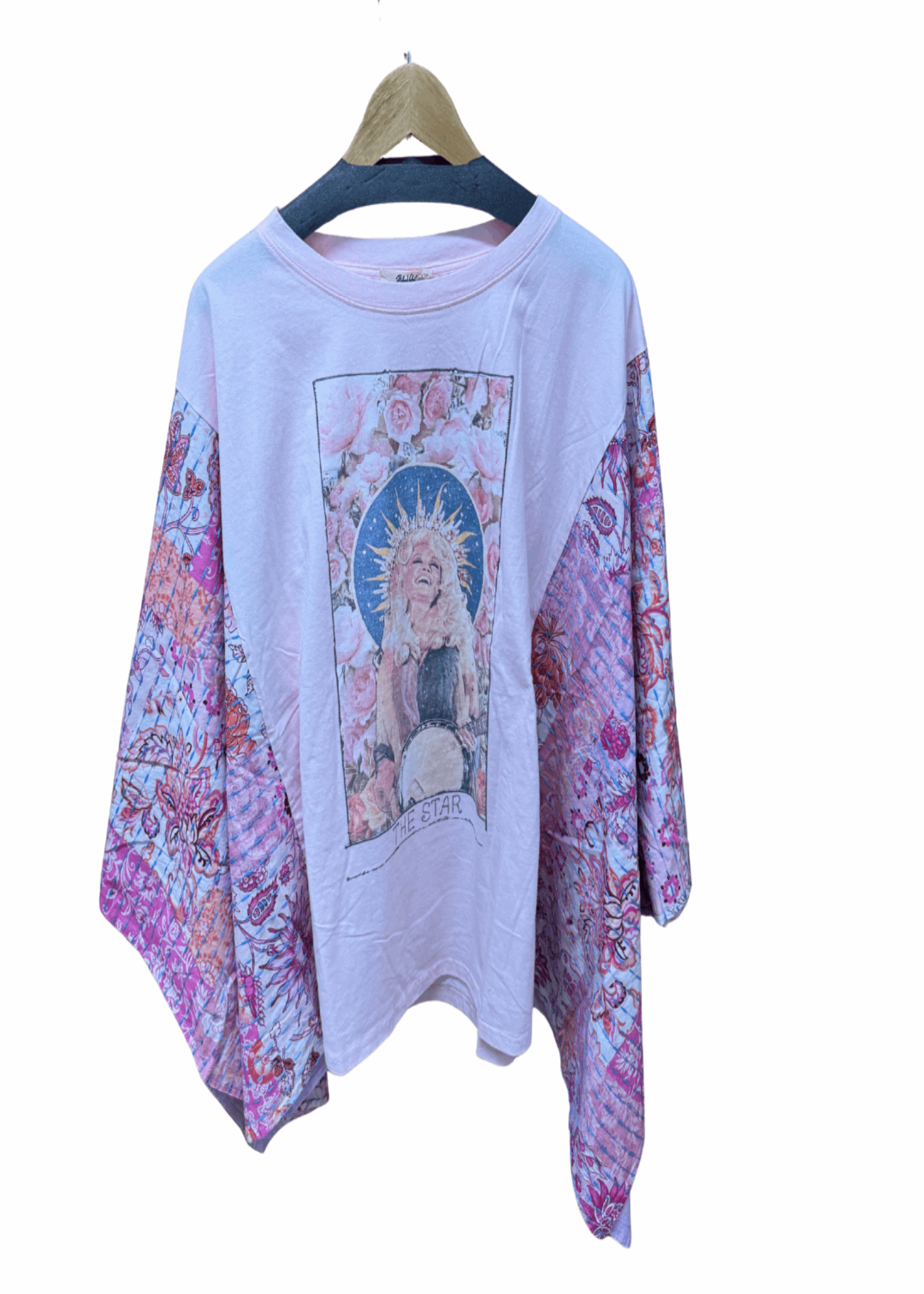 DOLLY PRINT WASHED PONCHO TOP