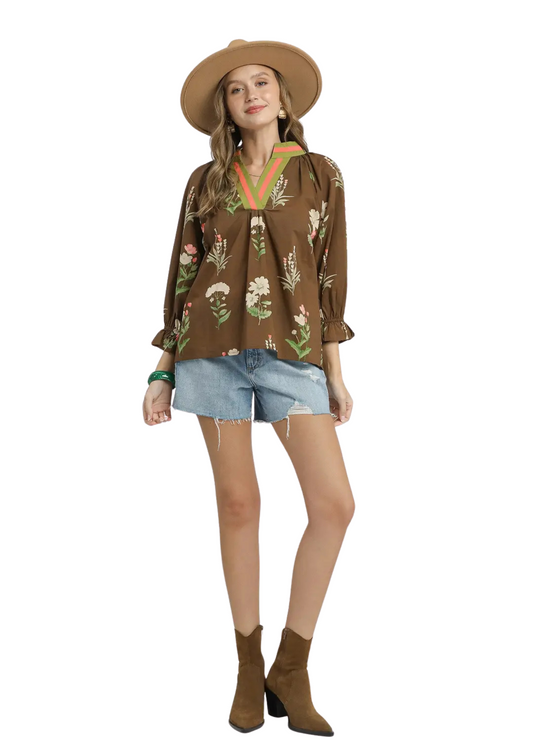 EMMA TOP - BROWN MIX