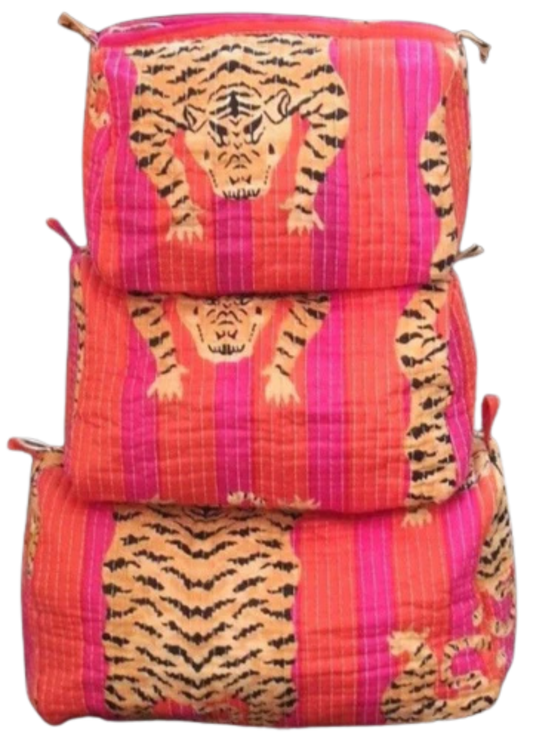 MAKEUP TIGER BAG-ORANGE AND PINK