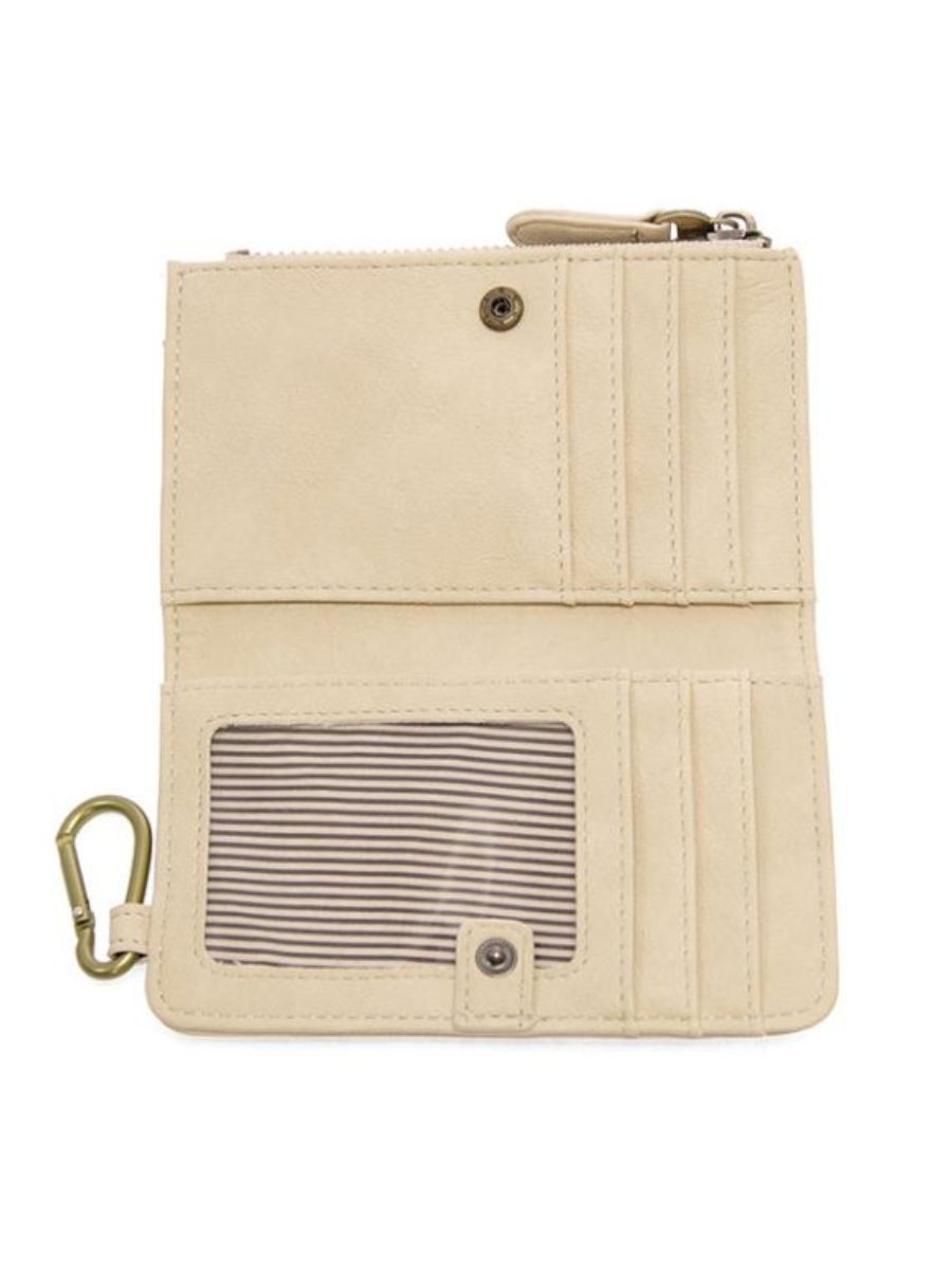 BOBBIE BIFOLD WALLET CARABINER-LINEN