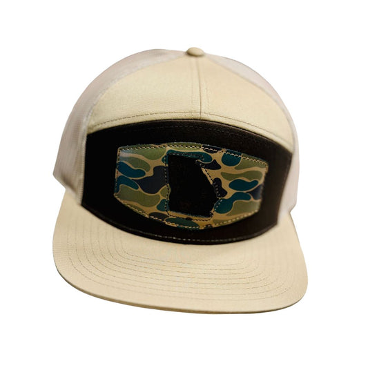 7 PANEL HAT - BROWN GA MAP CUTOUT