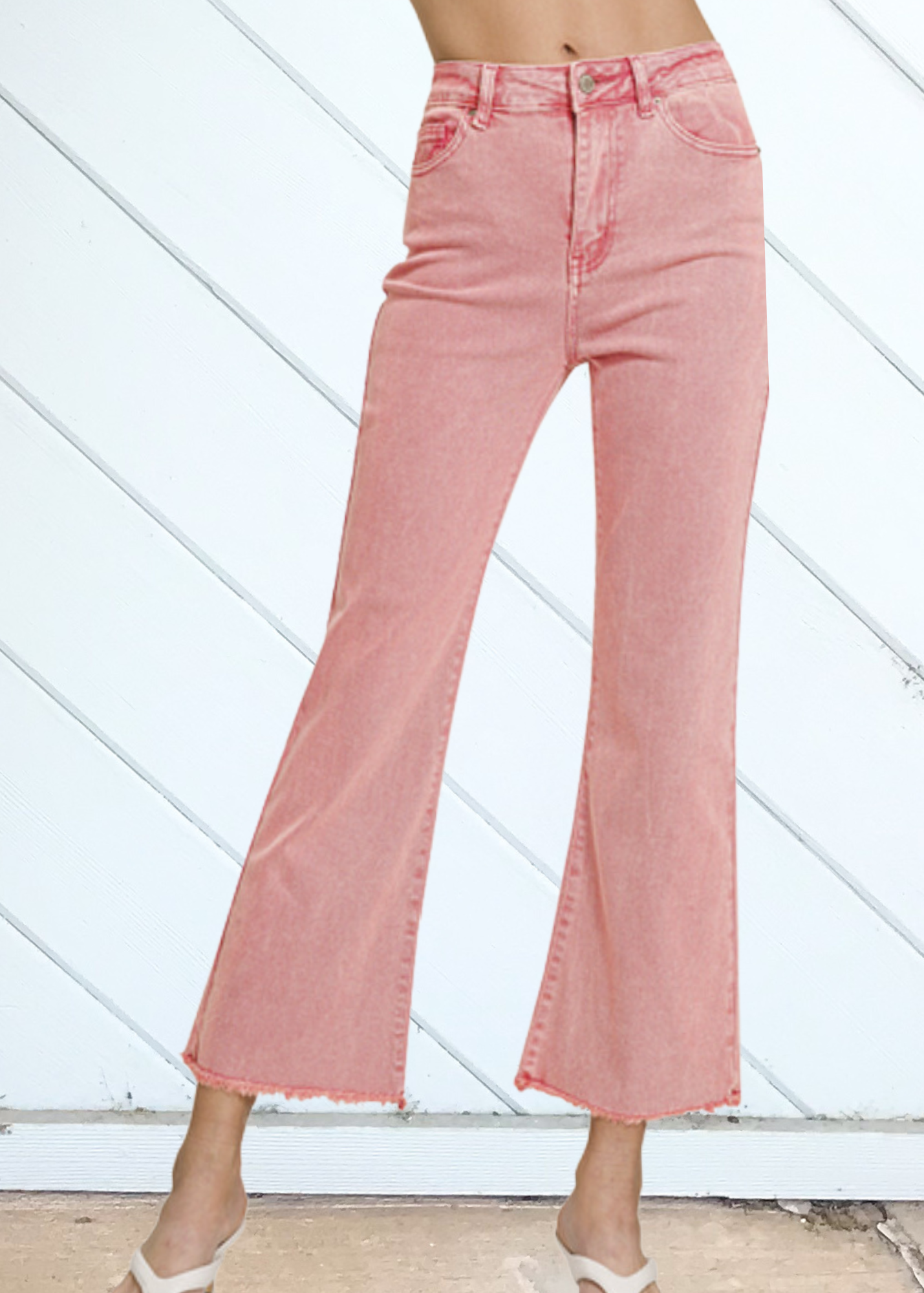 FAYE BOOTCUT PANTS : ASH PINK