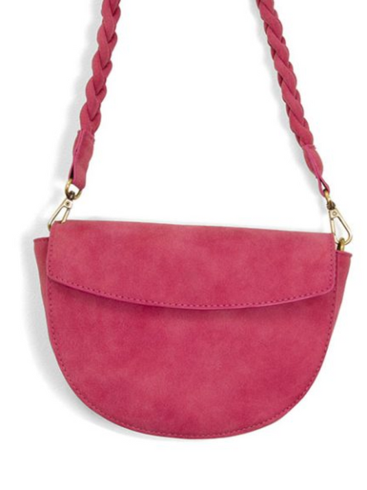 CRESCENT CROSSBODY BRAIDED STRA-FUCHISA LUNA