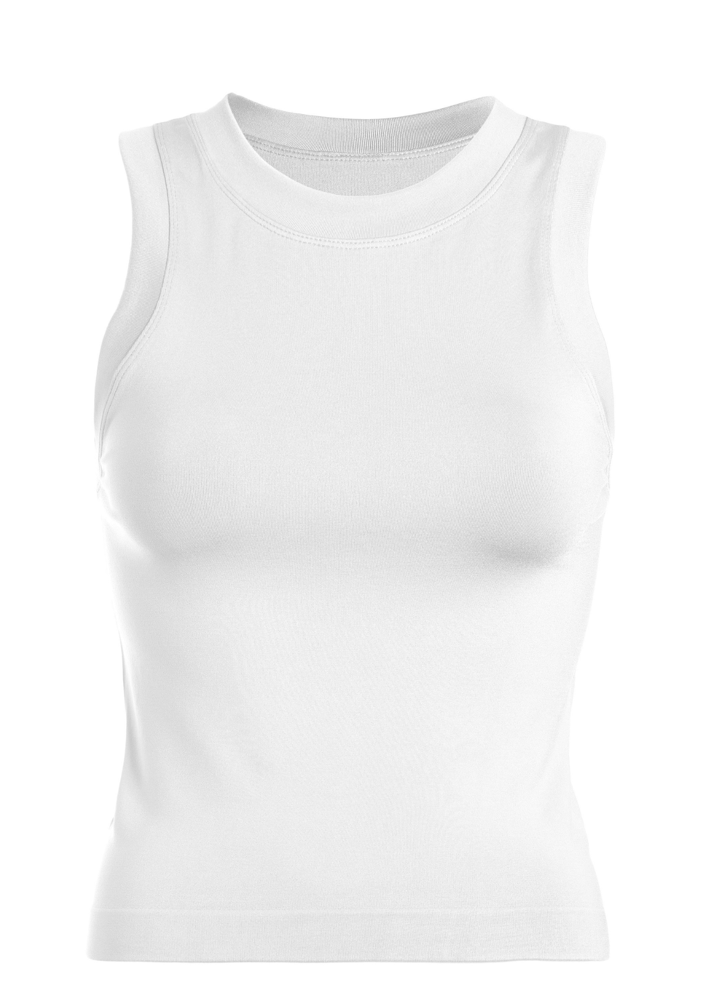 SMOOTH THICK BANDED TANK-WHITE : ONE SIZE