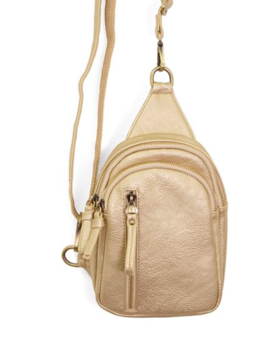 SKYLER SLING BAG-METALLIC GOLD