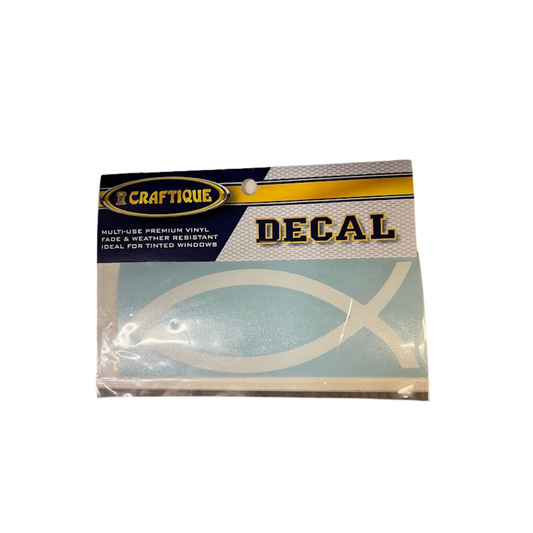 WHITE FISH DECAL 4''